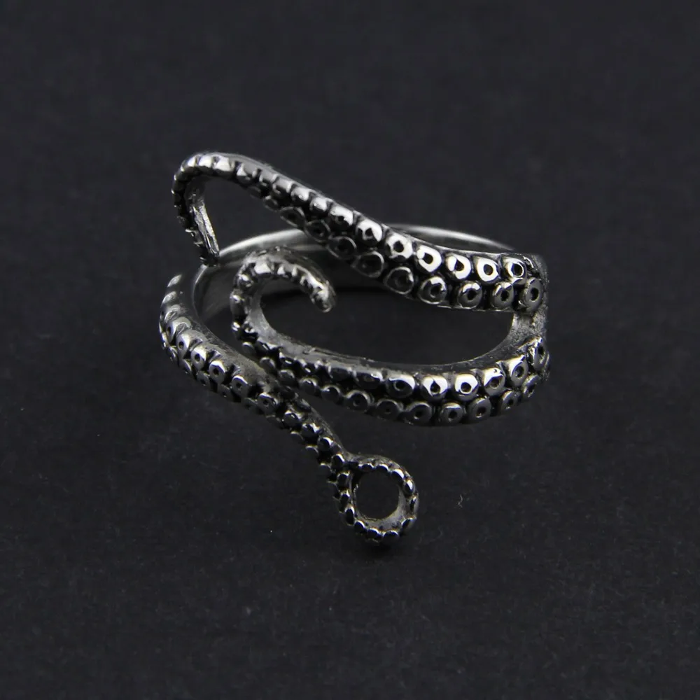 

Free ePacket Shipping Retro Cool Titanium Octopus Ring Classic Vintage Top Quality Gothic Deep Sea Drop Shipping