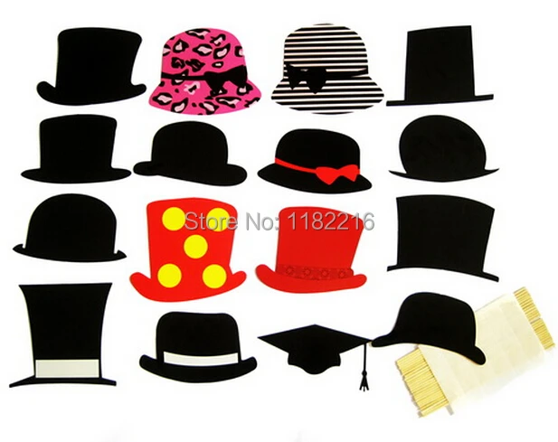 16 pcs/set Fotografi Photo Booth Alat Peraga Berwarna