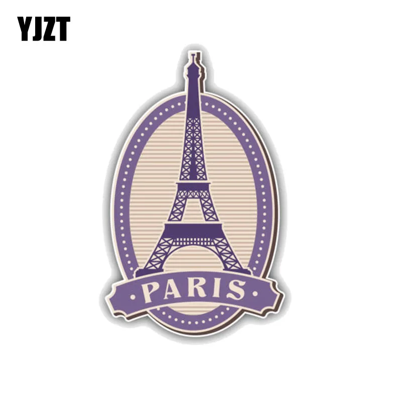 

YJZT 9.1CM*14CM Fashion Eiffel Tower Paris France PVC Motorcycle Car Sticker 11-00459