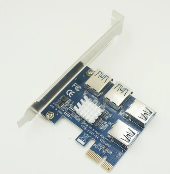 

4 in 1 PCI-E Riser Adapter Board 1 to 4 PCI-E 1X Express USB3.0 PCI-E Rabbet Ethereum Mining ETH,20pcs/lot