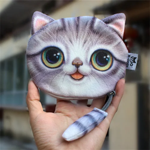 Longmiao новый маленький милый Кот Детский кошелек плюшевый бумажник с изображением