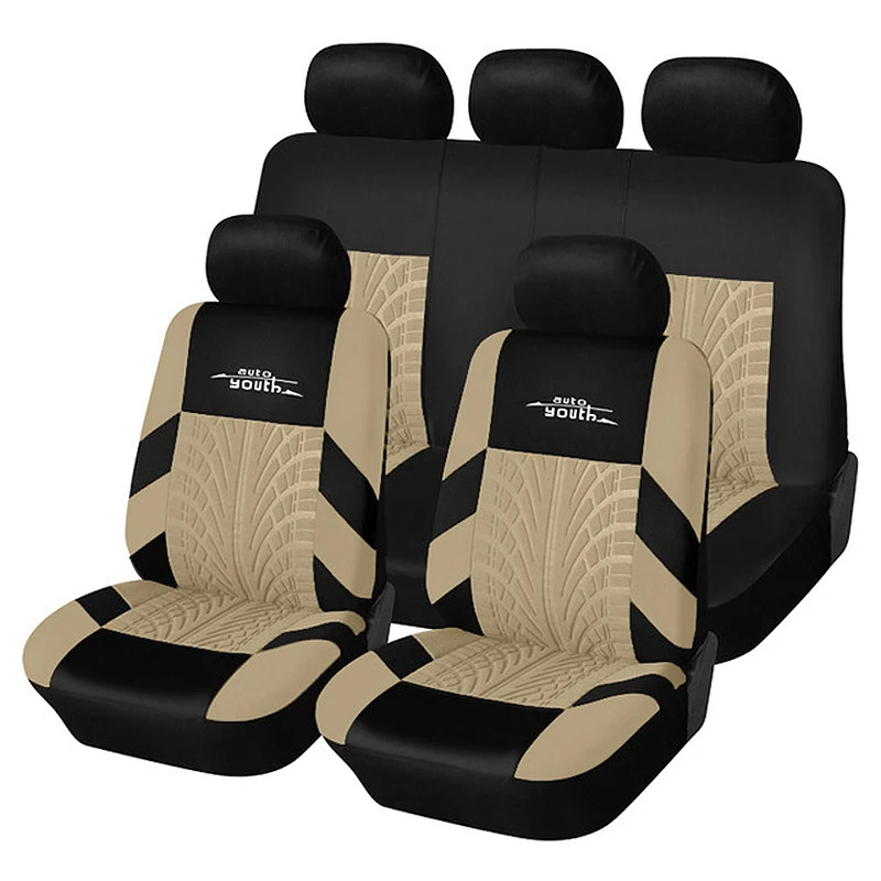 AUTOYOUTH Car Seat Cover Polyester Fabric Universal Automobile Seat Covers For Car Seat Protector Tire Track