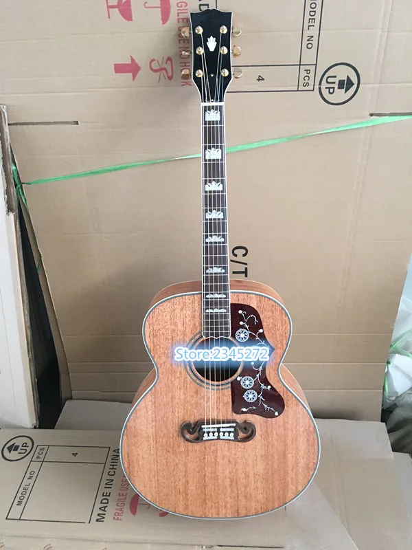 

China Factory + High Quality Custom 43-inch J200+ Solid Sapele Top + Sapele Flanks and Back + Free Shipping