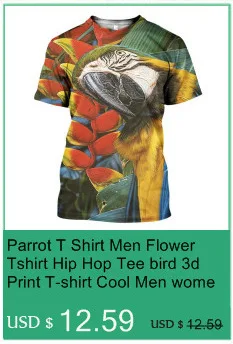 Летняя мужская футболка с попугаем, цветные футболки с 3d принтом в виде цветов и птиц, мужские забавные Молодежные футболки, большие размеры