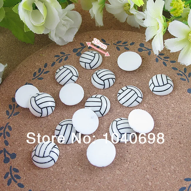 

50pcs/lot Resin Volleyball flat back resin kawaii crafts DIY decorations dollhouse christmas 15mm