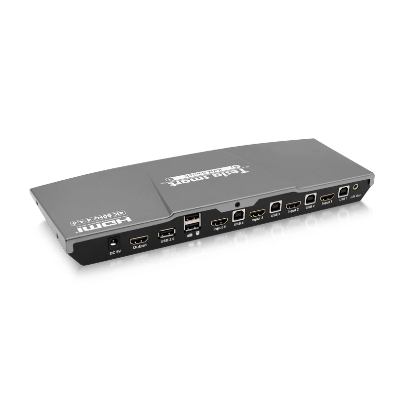 2019 Тесла smart Высокое качество HDMI 4K @ 60Hz HDMI KVM Switch 4 Порты и разъёмы USB KVM HDMI коммутатора Поддержка 3840*2160/4 K * 2 K очень USB2.0 Порты и разъёмы