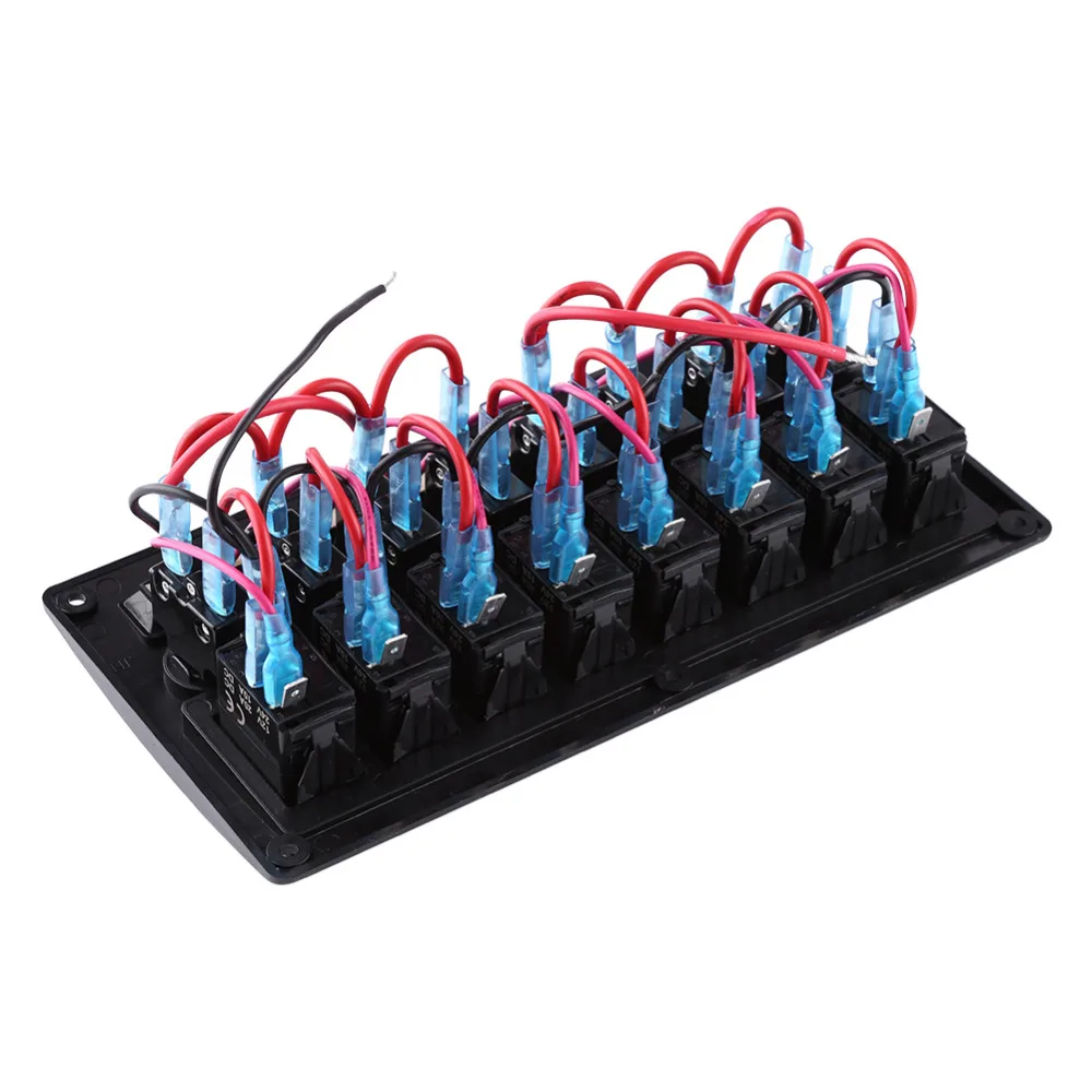 

8 Gang 12V-24V LED Rocker Switch Panel & PCB Board Overload Protection For Car RV Boat Marine