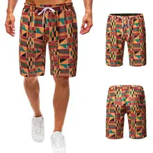 Мужские шорты Винтажные эластичные талии на шнурке тренд модные африканские принты повседневные короткие пляжные шорты Горячая Распродажа Новинка
