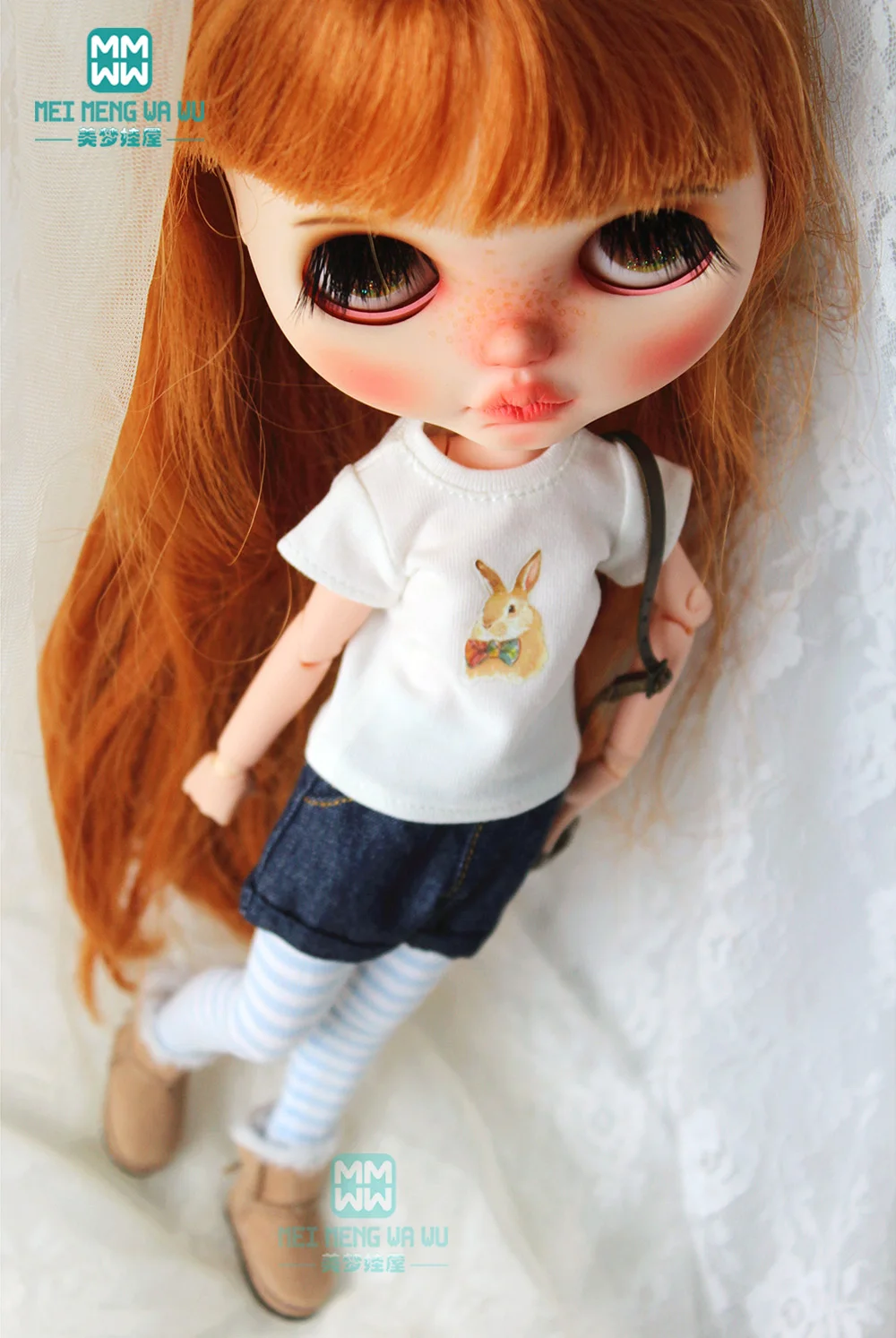 

1/6 Blyth Azone clothes fashion t-shirt, cuffed shorts for 28-30cm Blyth doll Accessories