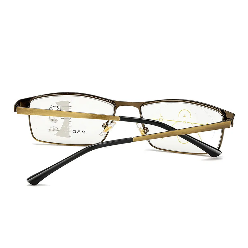 Oulylan, прогрессивные, Мультифокальные очки для чтения, мужские, анти-синий светильник, очки по рецепту, сплав, оправа, фотохромные очки