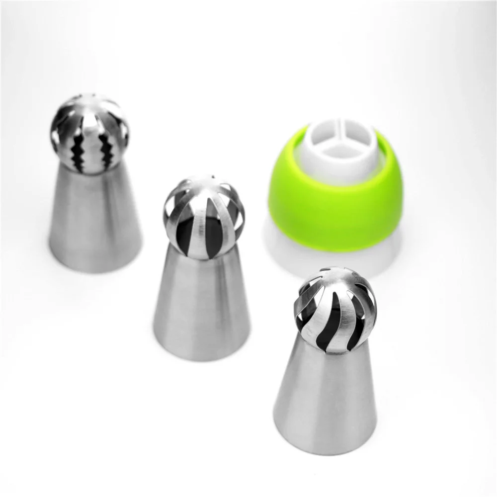 

3pc/set Russian Piping Nozzle Sphere Ball Stainless Steel Icing Confectionary Pastry Tips Cupcake Decorator Kitchen Bakeware