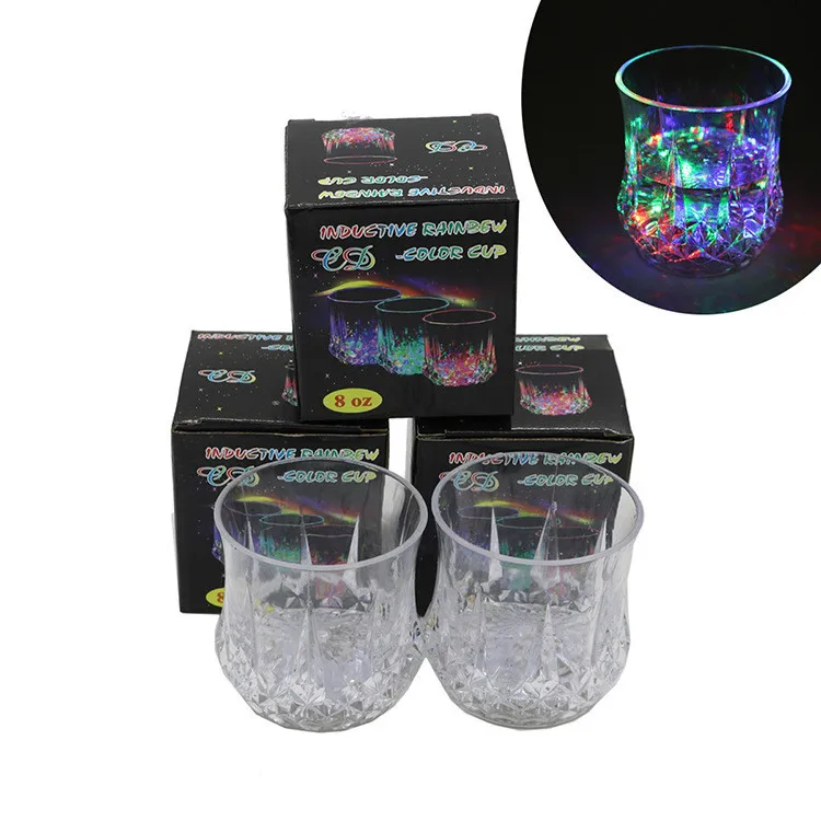 LED Automatic Flashing Cup Wine Beer Glass Whisky Shot Drink Glass Cup for Christmas,Party,wedding, Bar Club creative Gift