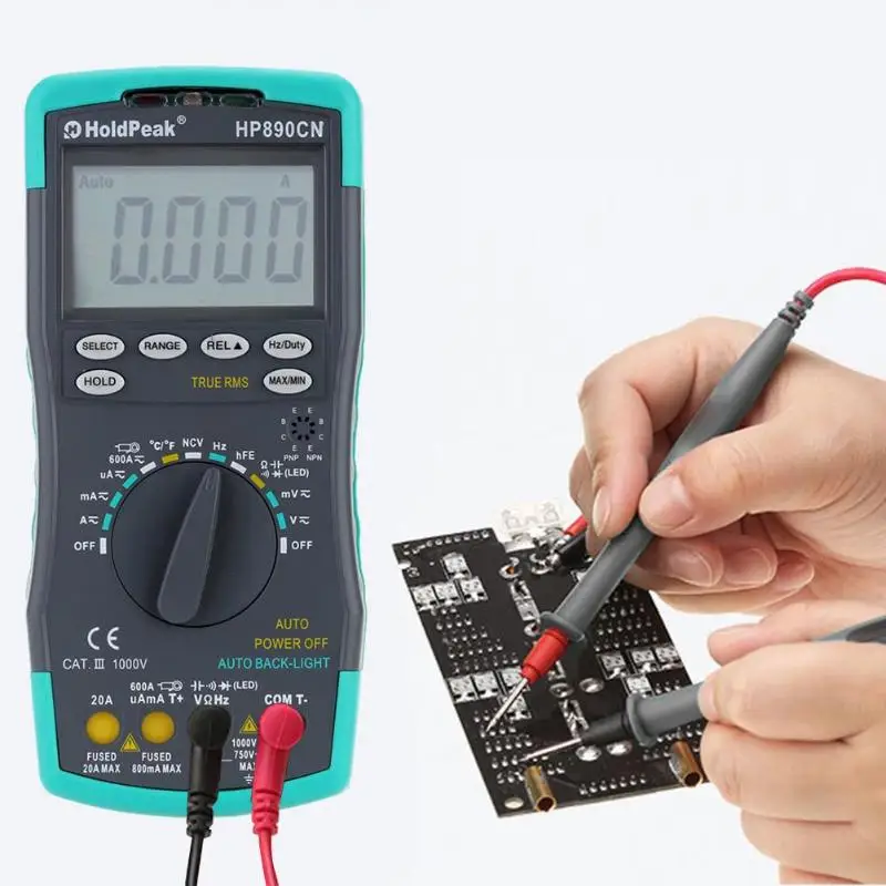 

HP-890CN Digital Multimeter Backlight AC/DC Ammeter Voltmeter Ohm Portable Meter Resistance Frequency Duty Cycle Test