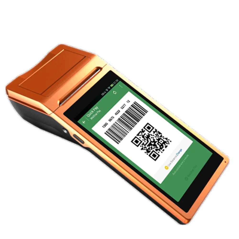 Оранжевый цвет Pos Android КПК с принтером