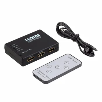 

Portable 5 In 1 1.4 Version 1080P HDMI Switch Switcher HD Video Support HDMI Splitter With Remote Control