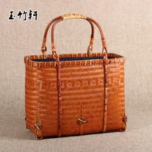 Японском стиле ретро Бамбук ручной Искусства и ремесла молодых Для женщин Японии бамбука сумочка Чай сумка для хранения A4522