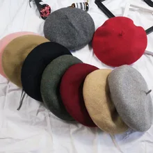 WSYORE Beret Femme новые осенние и зимние шляпы для похода в церковь женские шляпы повседневные дикие шерстяные береты Женские винтажные живописные шляпы NS1160