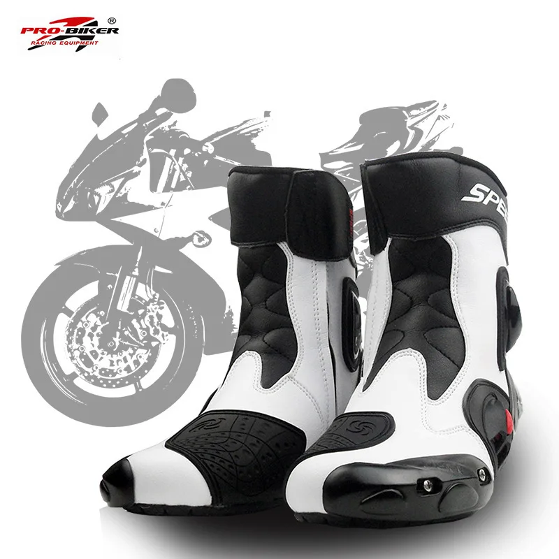 Мужские мотоциклетные ботинки PRO BIKER SPEED BIKERS кожаные для езды на мотоцикле