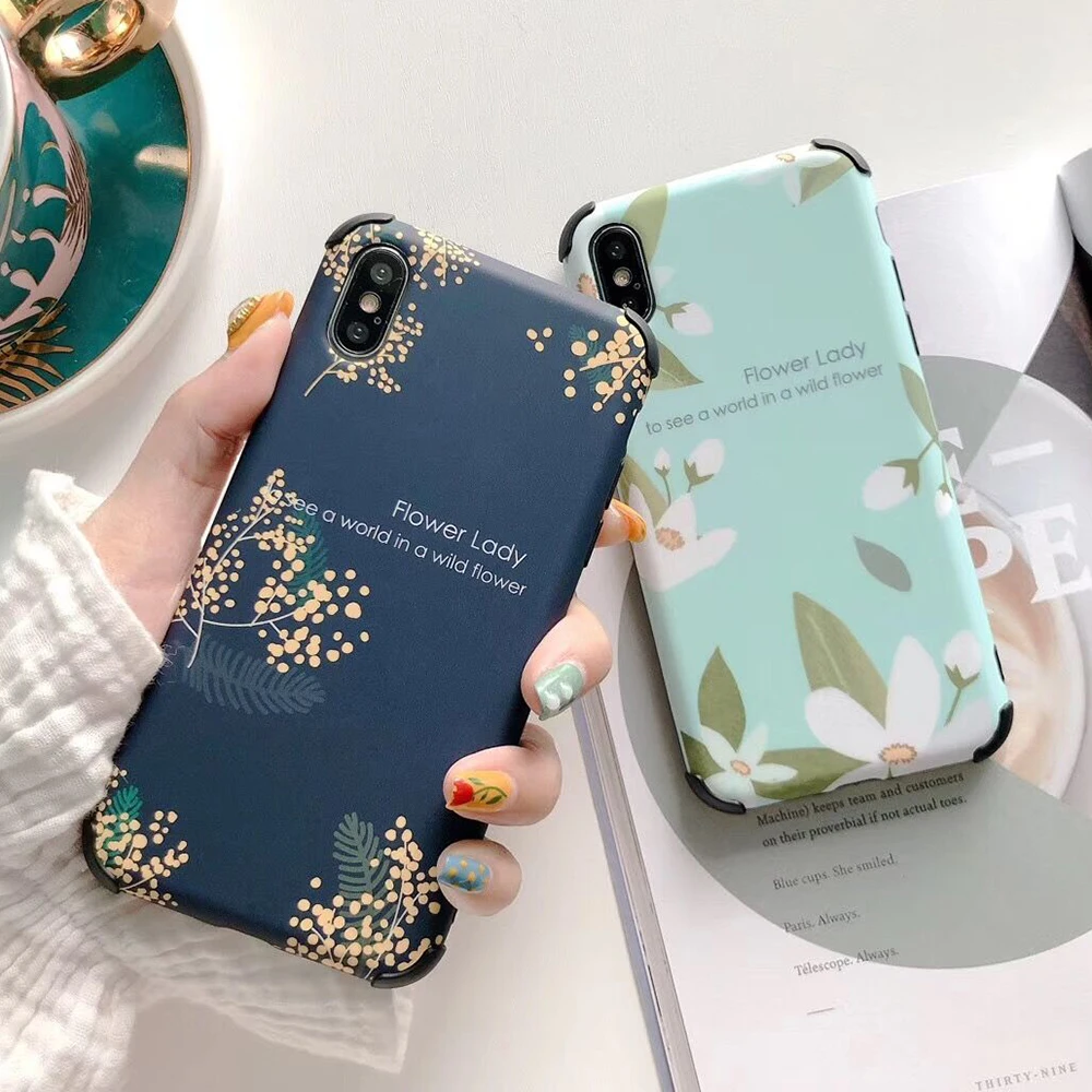 LOVECOM مضاد للخبط الربط الهاتف حقيبة لهاتف أي فون XR XS ماكس 6 6 S 7 8 زائد X لينة IMD ورقة موز رسائل زهرة الفاكهة الغطاء الخلفي