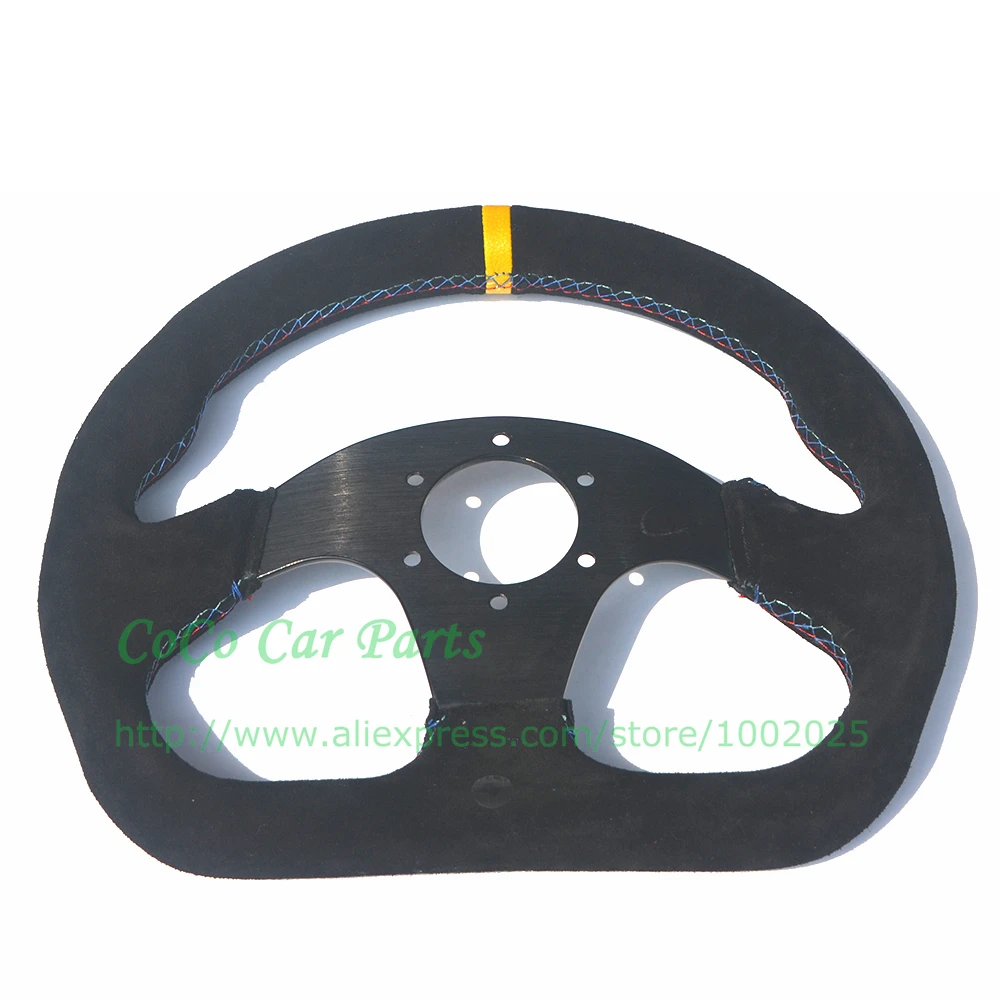 3color stitch steering wheel D yellow stripe (5)