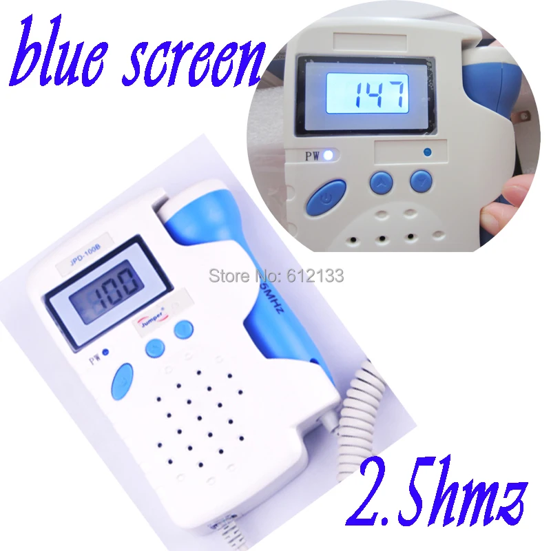 

2units Doppler Heart Monitor Backlight LCD w Rechargeable Batteries Gel 2.5MHz 16weeks
