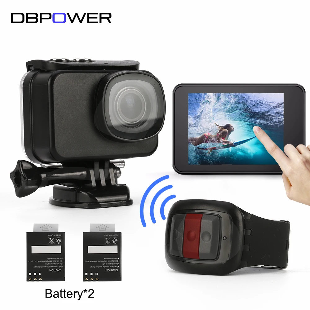DBPOWER EX7000 Touch Screen Action Camera 4K 14MP 2.0" Helmet Sport Cam