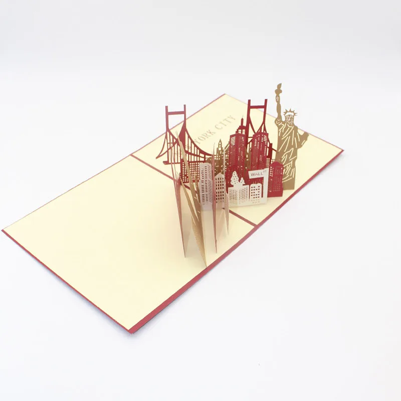 3D лазерная вырезка ручная работа силуэт пейзажа Нью Йорка бумажные