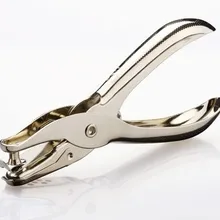 Deli 0114 ручной полностью металлический одинарный Дырокол phi. 6 мм Серебряный цвет руководство 1 Дырокол металла