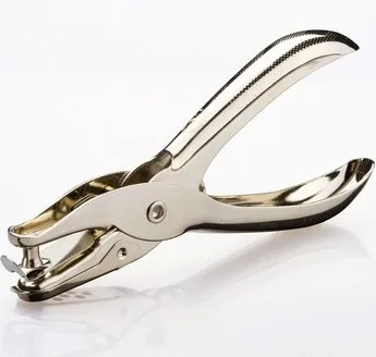 

deli 0114 handheld full metal single hole punch phi . 6mm silver color manual 1 hole metal punch