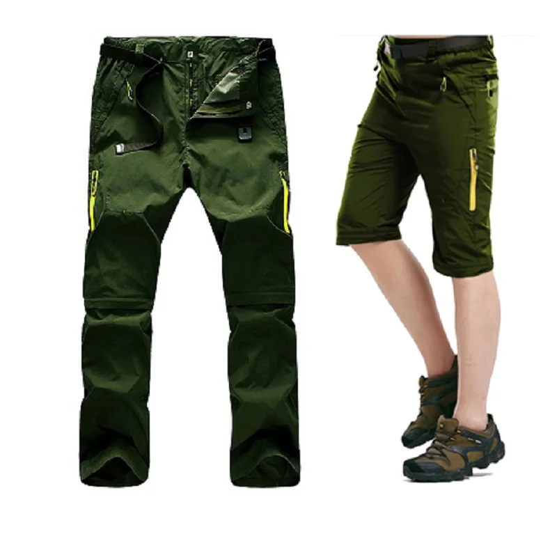 5XL de verano hombre rápido seco extraíble Pantalones de deporte al aire libre impermeable pantalones de Trekking senderismo delgada hombre pesca pantalones VA025