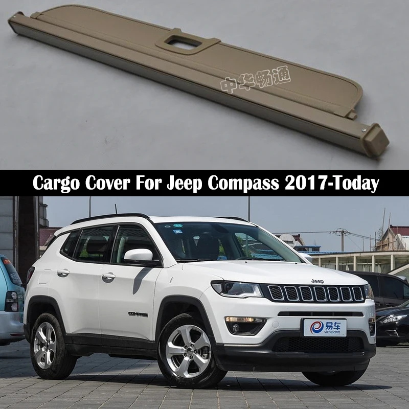 

Rear Cargo Cover For Jeep Compass 2017 2018 2019 privacy Trunk Screen Security Shield shade Auto Accessories