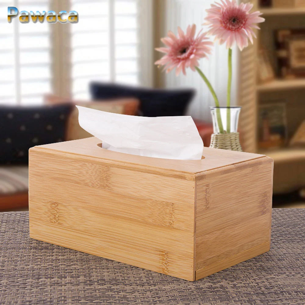 

Wooden Napkin Holder Square Shape Wooden Bamboo Tissue Box Case Home Kitchen Paper Holdler Storage Box Accessories