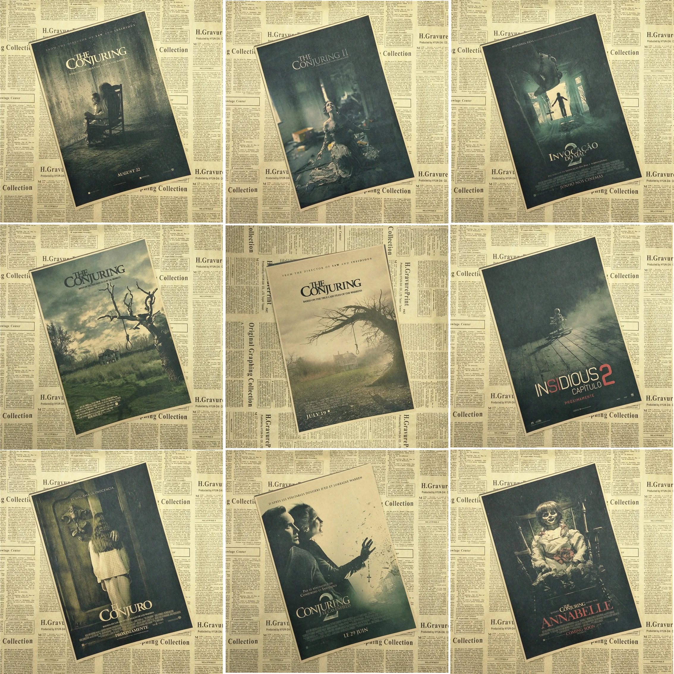 Постер классического ужасного фильма The Conjuring крафт-бумага плакат для бара кафе