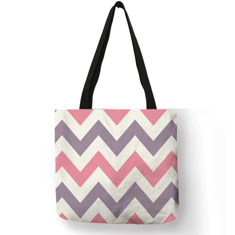 

Ladies Daily Totes Bag Multi Color Stripe Wave Fold Linen Large Capacity Female Shoulder Bag Girls Casual Shopping Beach Handbag