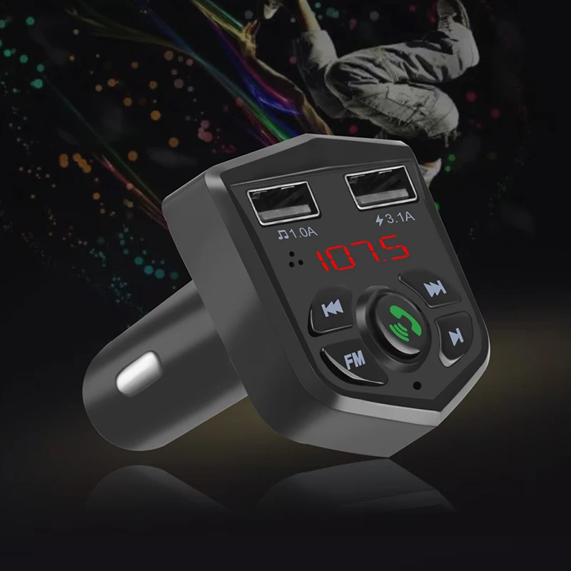 Onever 5 V/3.1A Bluetooth 5,0 FM передатчик автомобильный комплект громкой связи беспроводной Quick Charge Dual USB зарядное устройство MP3 плеер