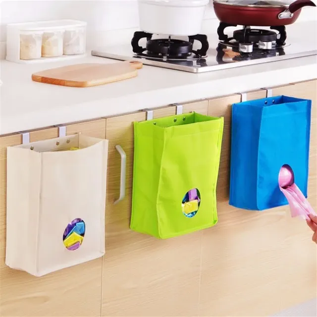 Best Quality Oxford Kitchen Cabinet Door Back Hanging Storage Bag Garbage Bag Cupboard Holder Sundries Organizer Multi-purpose LA4