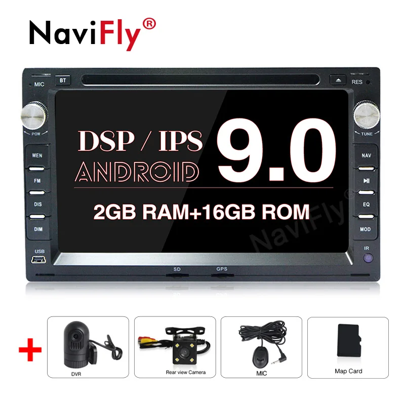 2din Android 9,0 ips DSP Автомобильный dvd Радио мультимедийный плеер для VW PASSAT Golf 4 T4 Passat B5 Sharan gps wifi BT RDS - Цвет: Car dvd DVR Camera