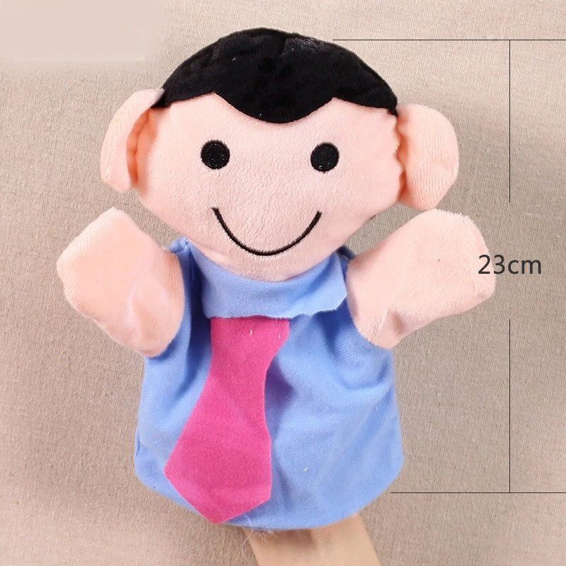 Grandparents Mom Dad Family Member Children Plush Toy Stuffed Hand Puppet