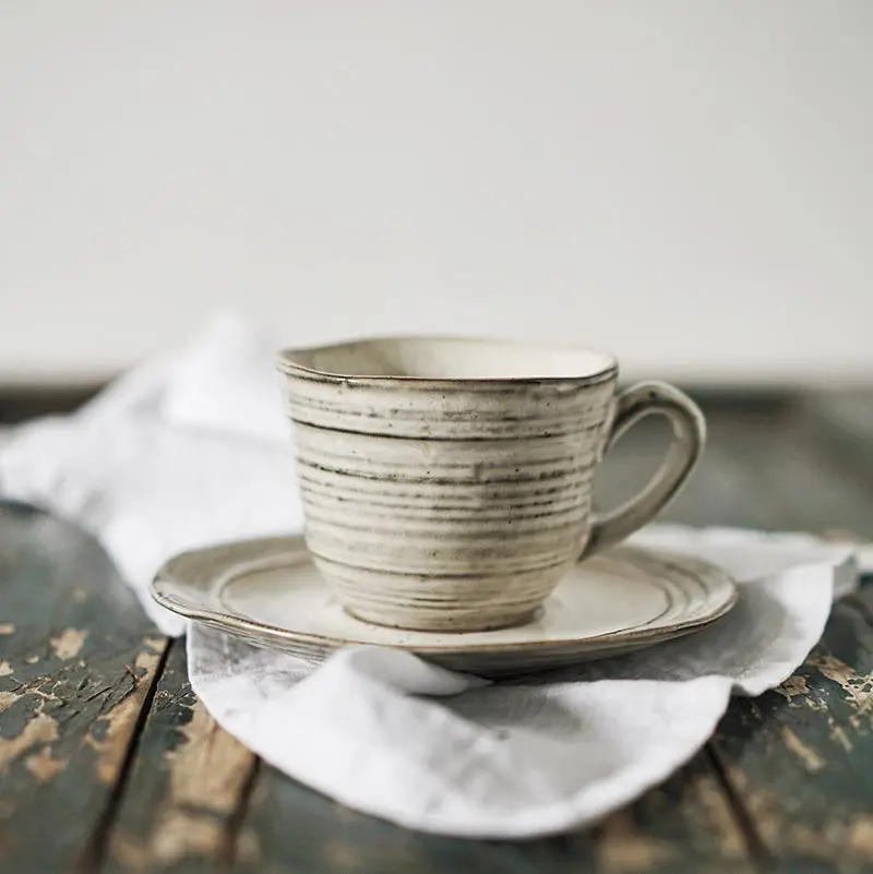 150 мл винтажная японская керамическая фарфоровая глазурь кофейная чашка Suacer набор с ложкой молочная черная чайная чашка кружка посуда для напитков креативный подарок