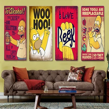 

To Alcohol Vintage Metal Tin Signs Home Bar Club Pub Metal Decorative Metal Plates Wall Stickers Simpsons Poster 30x20cm