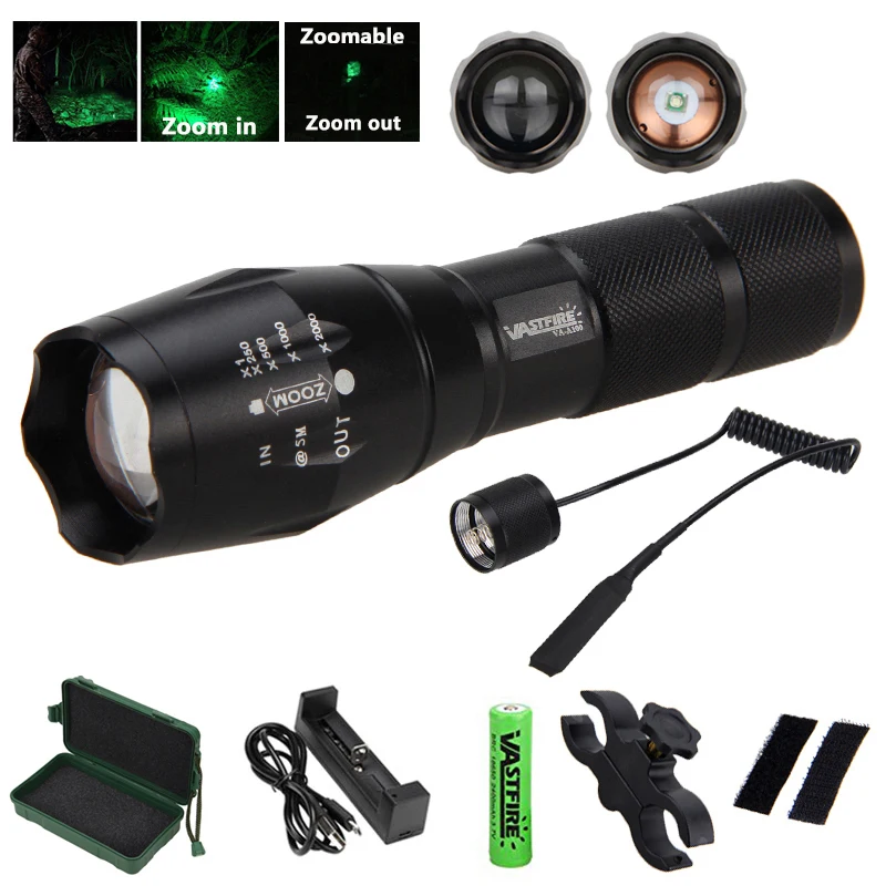 Police DEL lampe de poche tactique 50000 LM XML-T6 Zoomable Torche Lampe 5 Modes