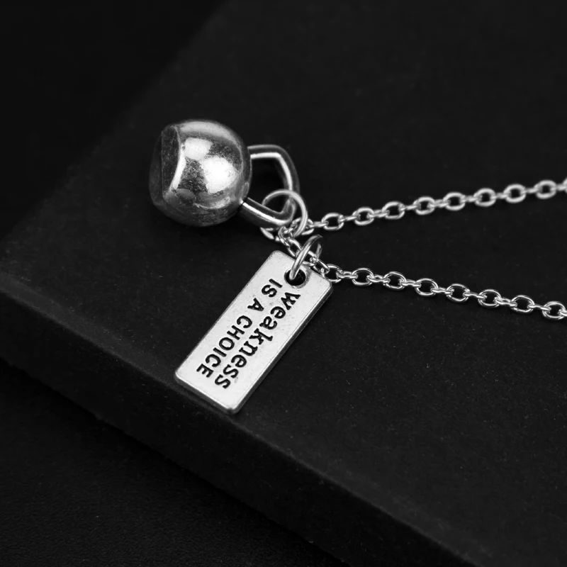 MQCHUN фитнес тренажерный зал медальон для ожерелья гантели ювелирные изделия Бодибилдинг ожерелье s Мужчины Женщины Спорт гиревая гантель подарок