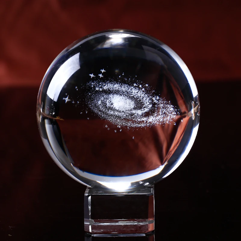 6 см диаметр Глобус галактики миниатюры хрустальный шар 3D лазерная гравировка кварцевый стеклянный шар Сфера украшение дома аксессуары Подарки