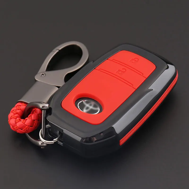 

New 2&3 Buttons Carbon Fiber Car Key Cover For Toyota Hilux Fortuner Land Cruiser Camry Coralla Crown RAV4 Highlander