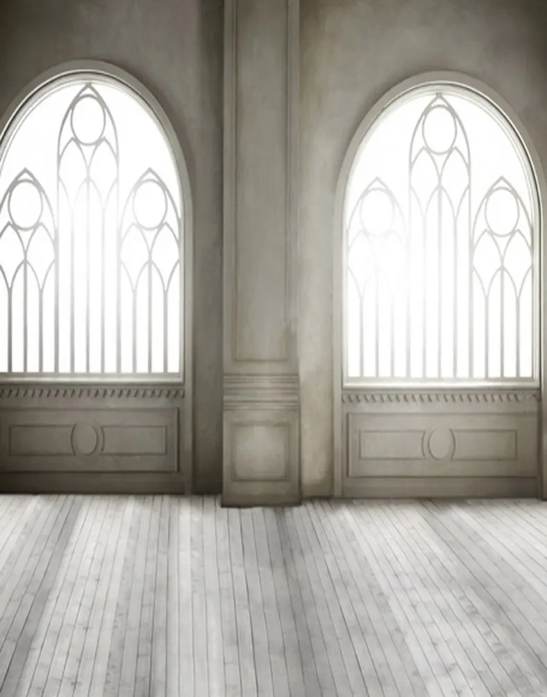 

5x7ft Wooden Floor White Empty Room Window Photography Backdrops Photo Props Studio Background