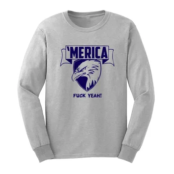 

Loo Show Mens 'Merica Long Sleeve T-Shirts Casual Men Tee