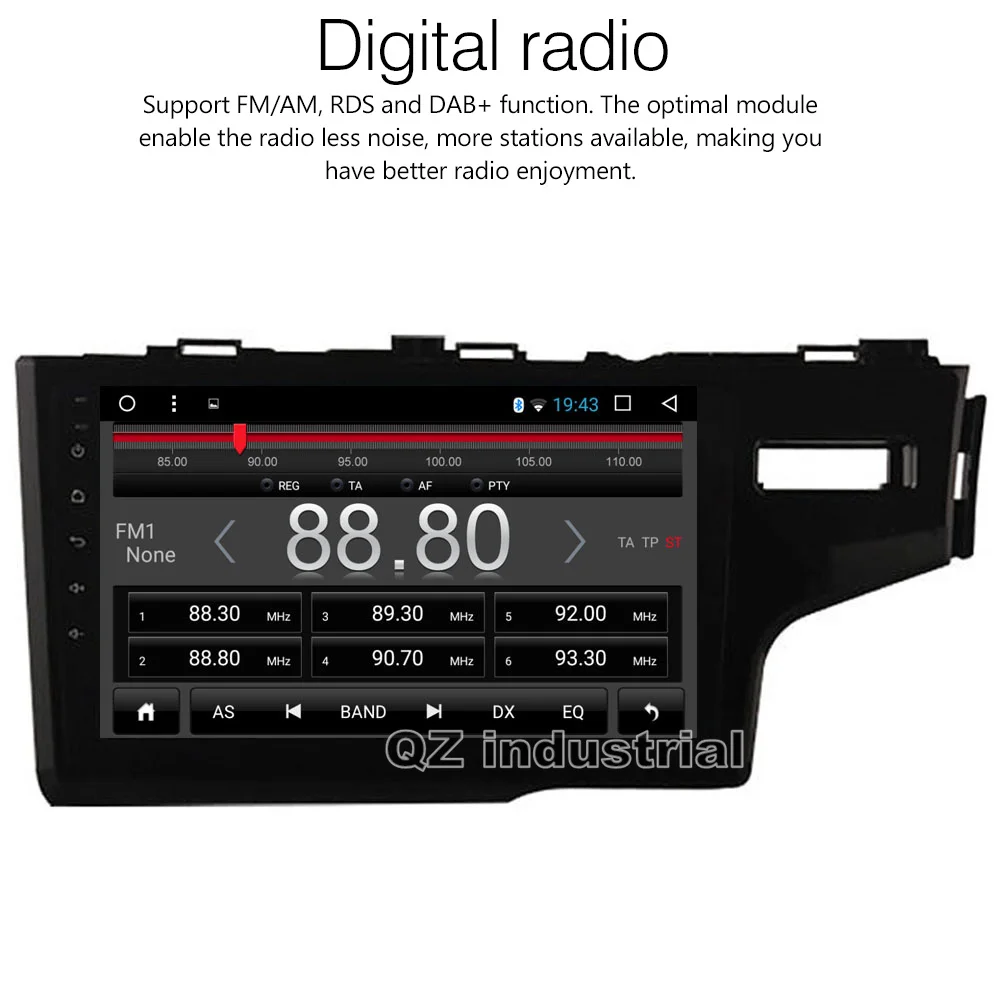 Cheap QZ right hand drive HD 10.1" Android 8.1 T8 Car DVD player for Honda Fit 2014-2016 With Canbus 3G 4G WIFI GPS Radio Navi BT RDS 3
