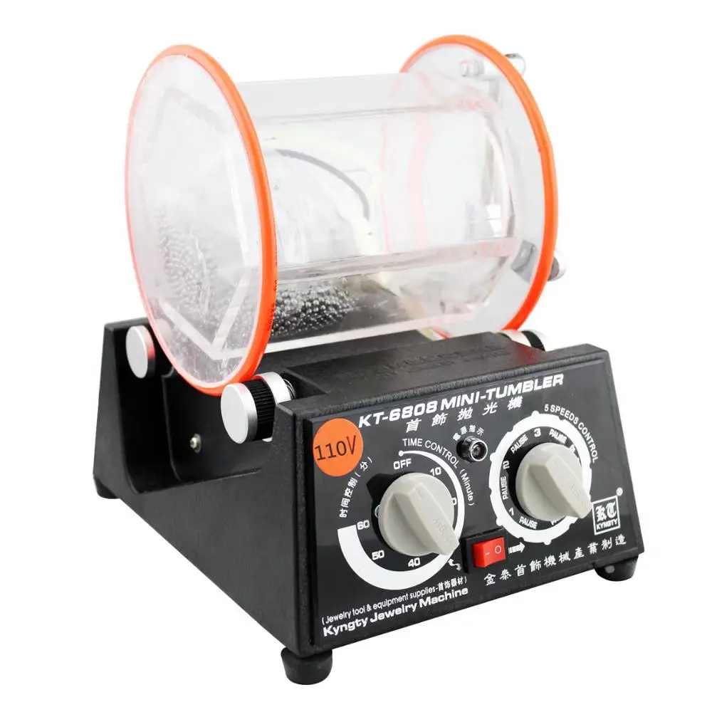 5 Kg Capacity OrangeA Jewelry Polisher Tumbler 5Kg Capacity Mini Rotary Tumbler Machine with Timer Jewelry Polisher Finisher for Jewelry Stone