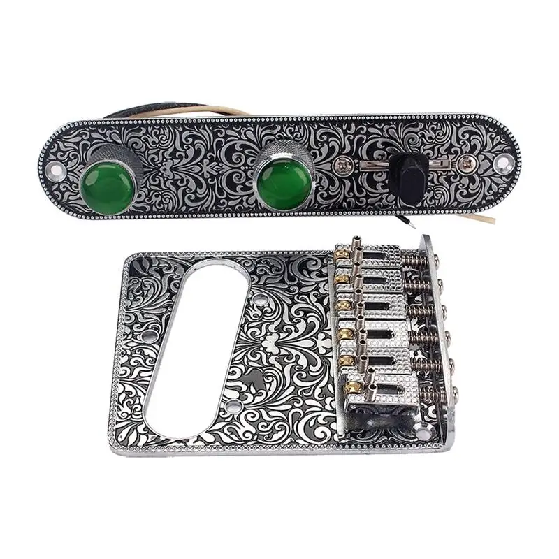 

Pre-wired Switch Control Plate Bridge Plate 3 Way Knobs Tremolo Bridge for Fender Telecaster Tele Electric Guitar Parts