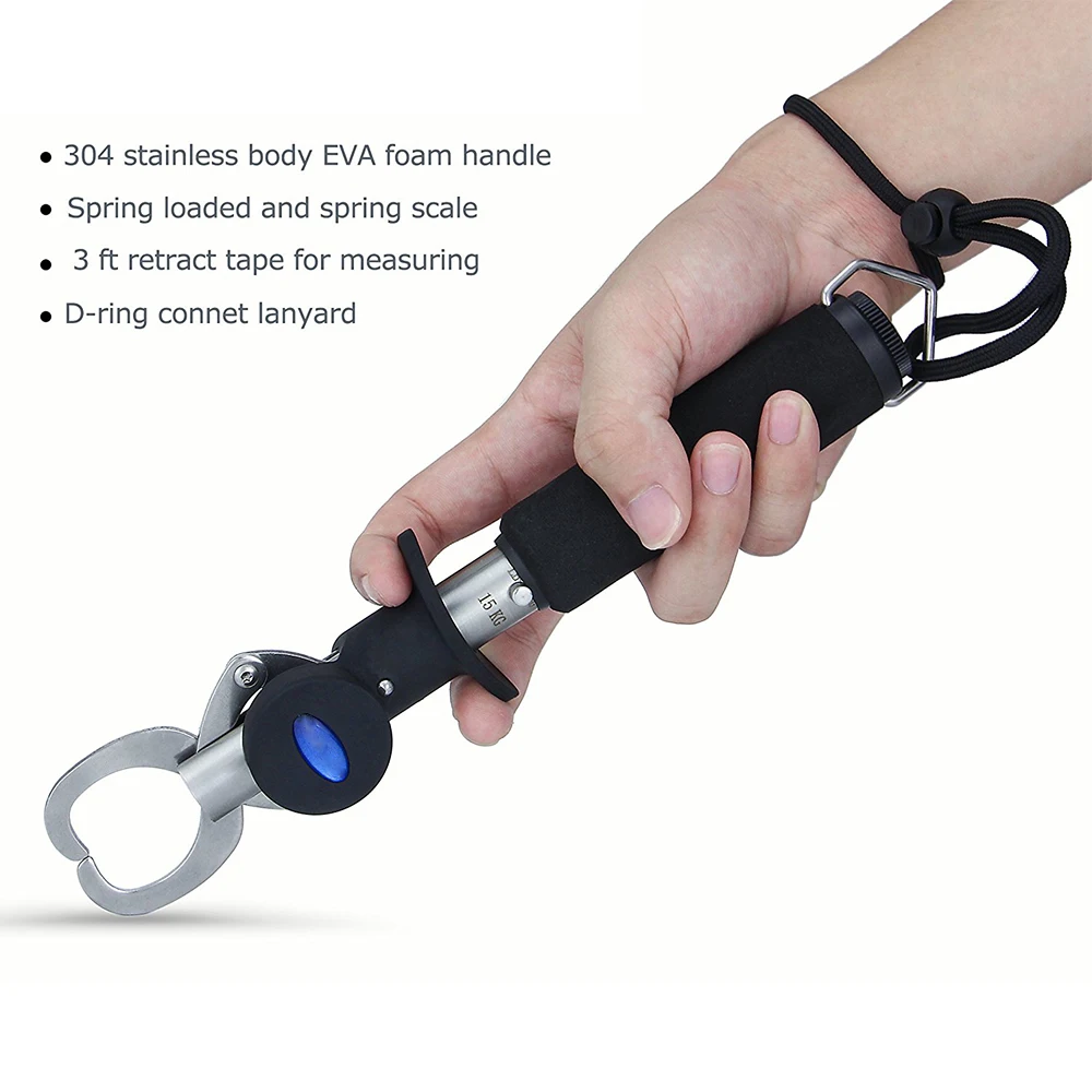 Fish Gripper Grip and Hold Fish with Tight Grip 3 Sizes Available with scale and tape parameter